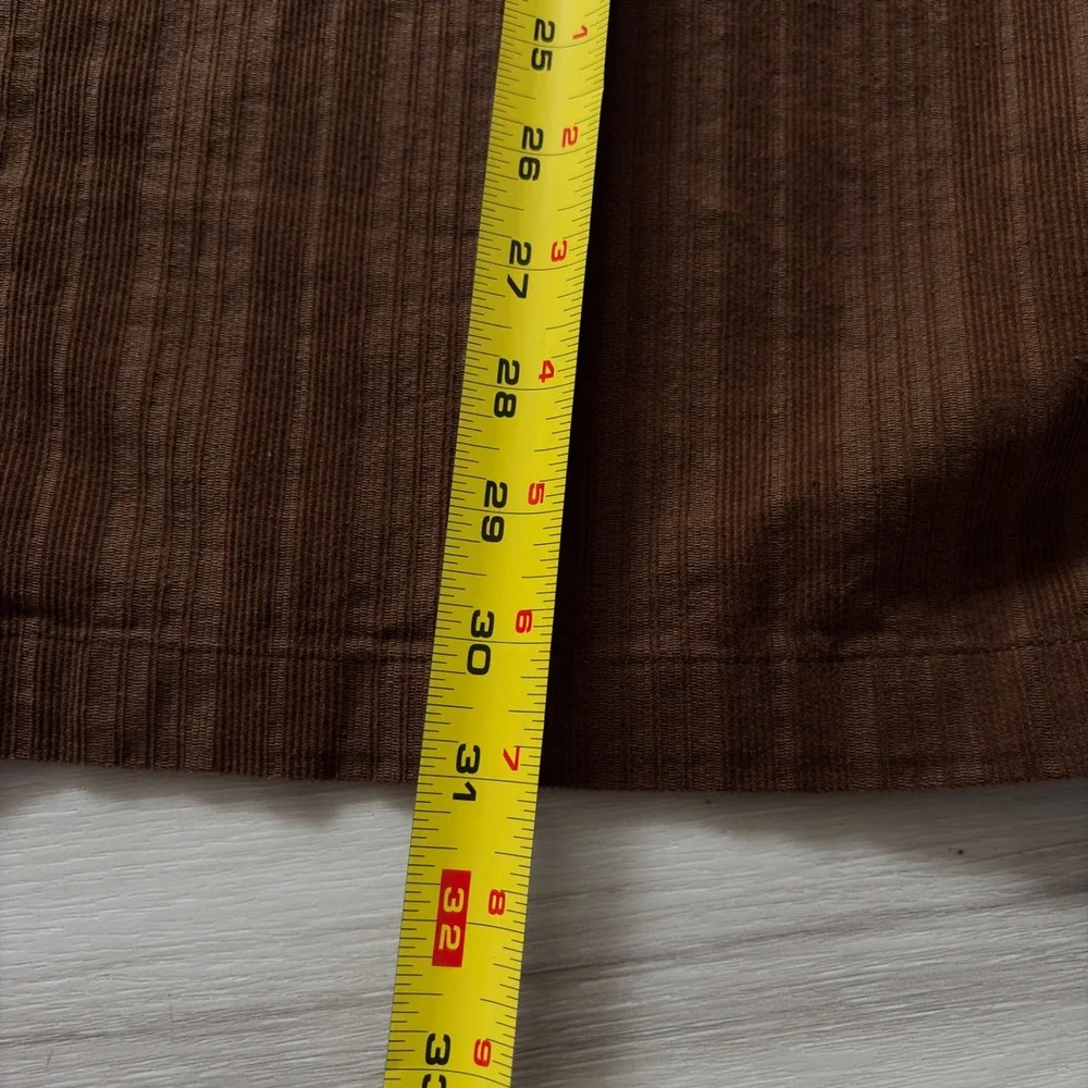 Banana Republic XXL Tall Brown Textured Camp Shirt Button Front 2XL